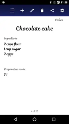 My Cookbook android App screenshot 1